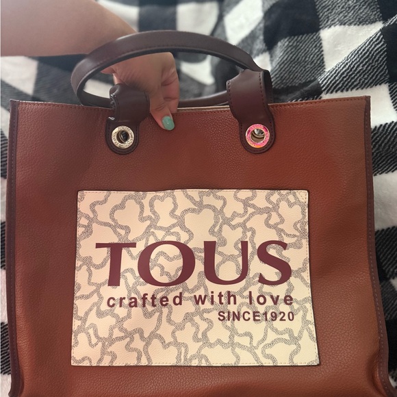 Tous Handbags - Tous Brown Leather Tote with Signature Style